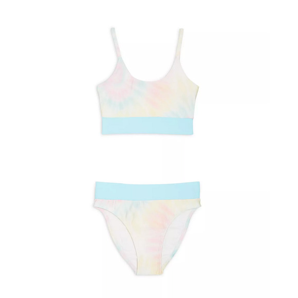PQ Swim Girls' Tie Dye Two Piece Swimsuit Multi Size 6 1323